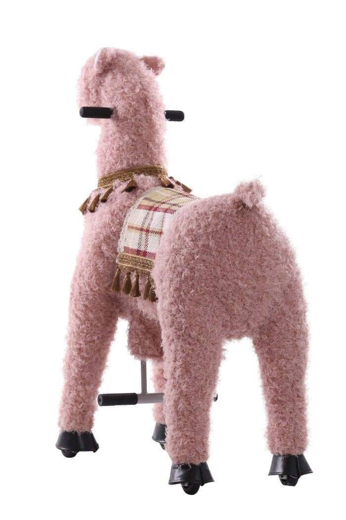 sweety toys 11391 reittier groß alpaka rosa auf rollen für 4 bis 9 jahre-riding animal
