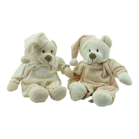 sweety-toys 6267 set sleepy teddybär kuschelbär 1 schlafbär 31 cm beige & 1 schlafbär 31 cm braun