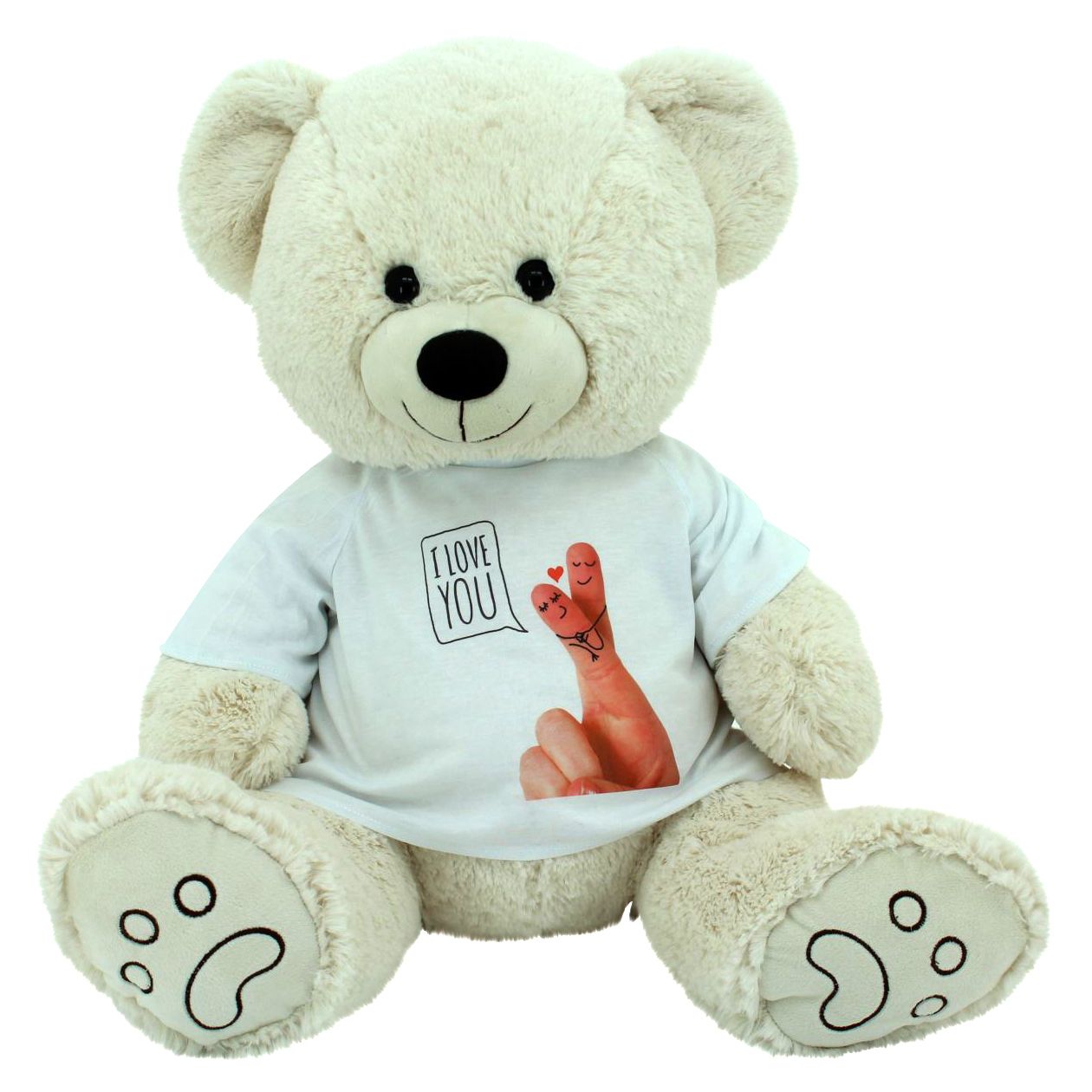 sweety toys 6342 valentine teddy "ich liebe dich" "i love you" bär plüschbär beige-creme 70 cm