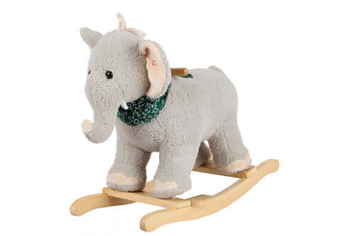 sweety toys 7110 schaukeltier schaukelpferd elefant grau mit halstuch mit lullaby musik schaukelstuhl