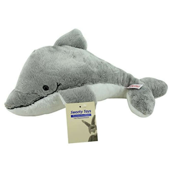 sweety toys kuscheltier delfin grau plüschtier stofftier kuschelweich - in verschiedenen größen verfügbar 35cm