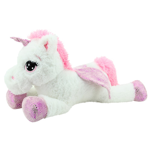 sweety toys 11018 set - steckenpferd einhorn & kuscheltier einhorn plüschtier 65 cm weiss
