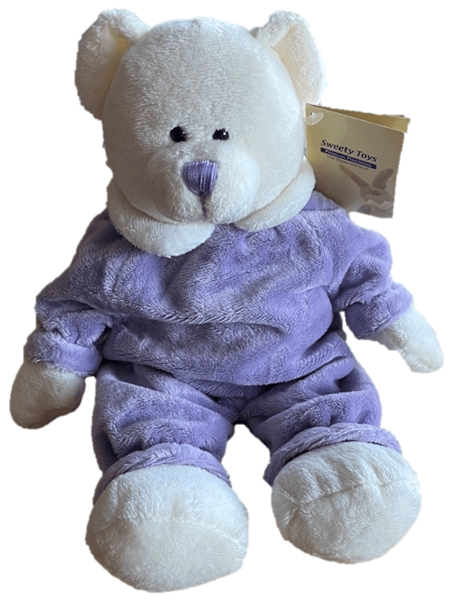 sweety toys 90228 teddybär betti, schlafbär teddy 31cm, verschiedene farben lila