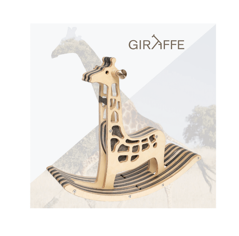 sweety toys 11162 schaukelpferd holz schaukeltier giraffe gisela hellbraun- hochwertiges designer schaukelpferd