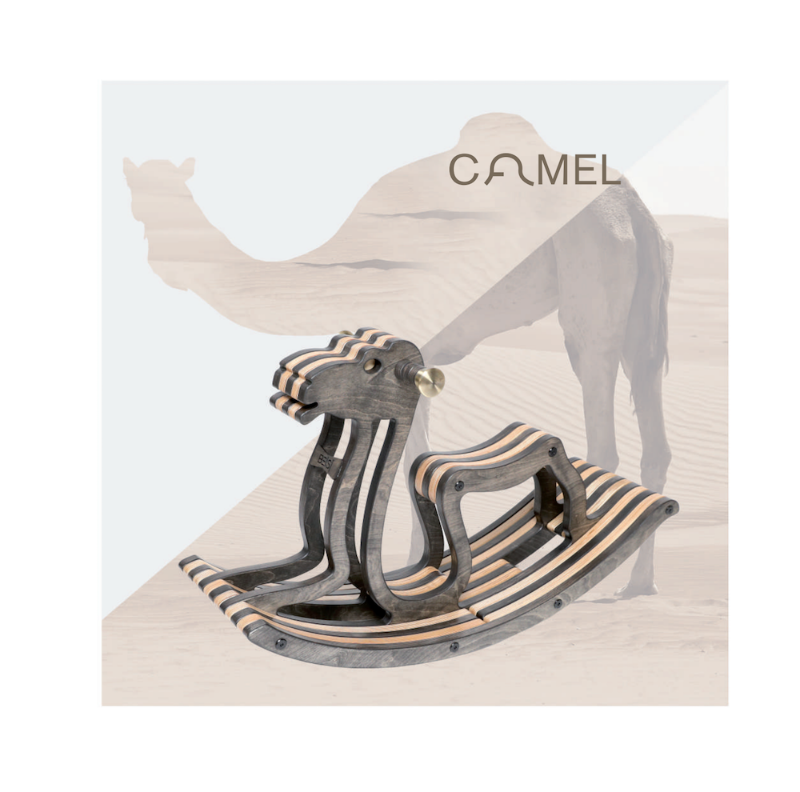 sweety toys 11216 schaukelpferd holz kamel karim dunkelbraun- hochwertiges designer schaukelpferd