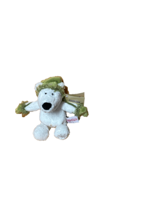 sweety toys 80506 eisbär teddybär 15 cm mit grüner mütze und handschuhen