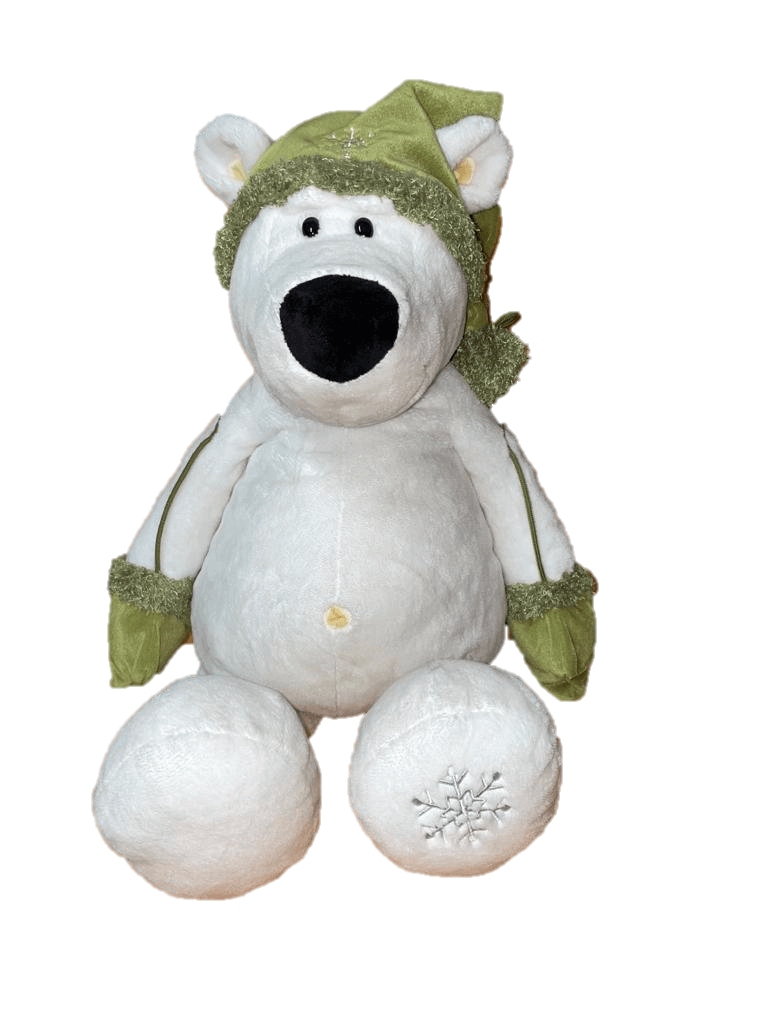 sweety toys eisbär teddybär 65 cm mit grüner oder blauer mütze und handschuhen grün