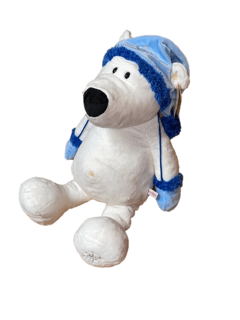 sweety toys eisbär teddybär 65 cm mit grüner oder blauer mütze und handschuhen blau