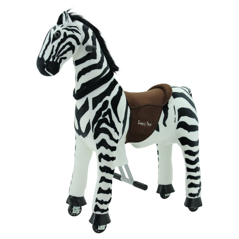 sweety toys 11384 reittier groß zebra auf rollen für 4 bis 9 jahre-riding animal