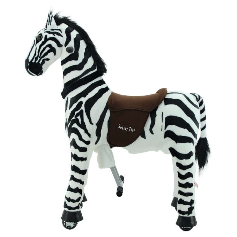 sweety toys 11384 reittier groß zebra auf rollen für 4 bis 9 jahre-riding animal