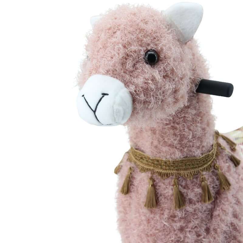 Sweety Toys 11391 riding animal large alpaca pink on wheels for 4 to 9 years Riding Animal