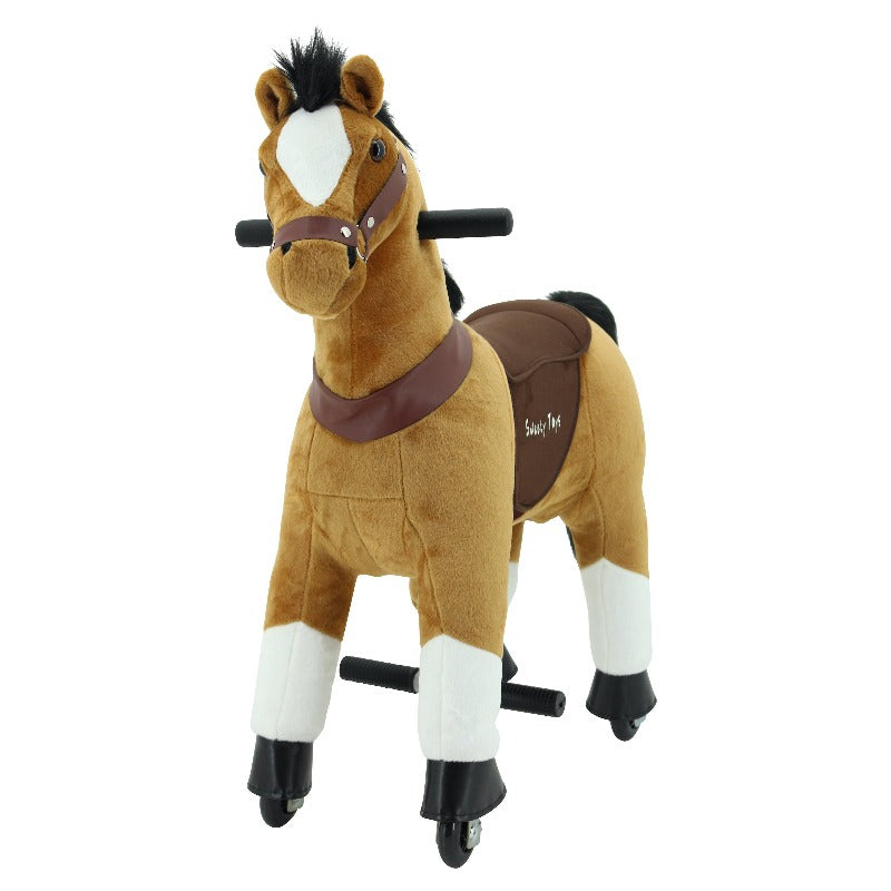 sweety toys 7356 reittier pferd brownie auf rollen für 3 bis 6 jahre -riding animal