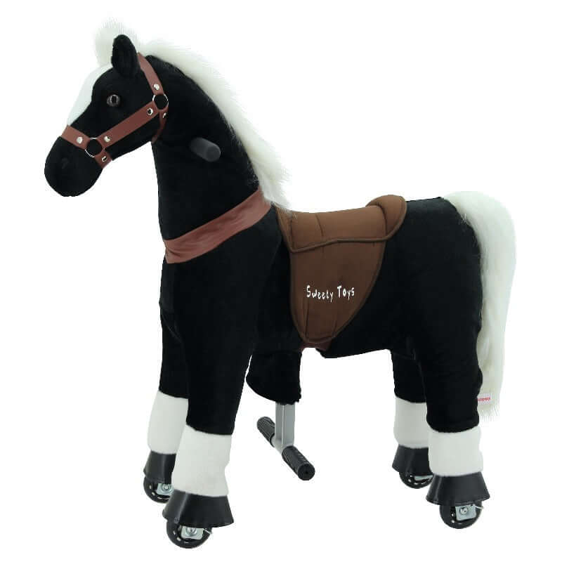 sweety toys 7318 reittier pferd blacky auf rollen für 3 bis 6 jahre -riding animal