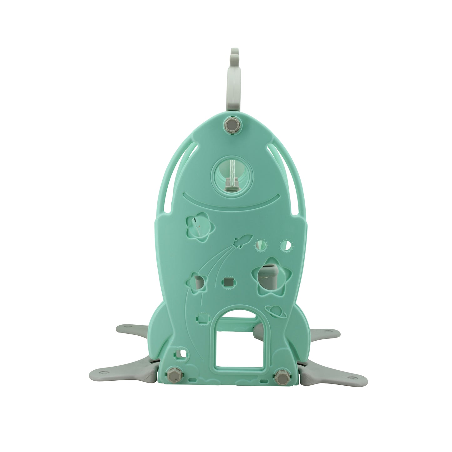 sweety toys 12824 schaukel design: rakete und bärchensitz türkis- schaukelstuhl für kleinkinder geeignet