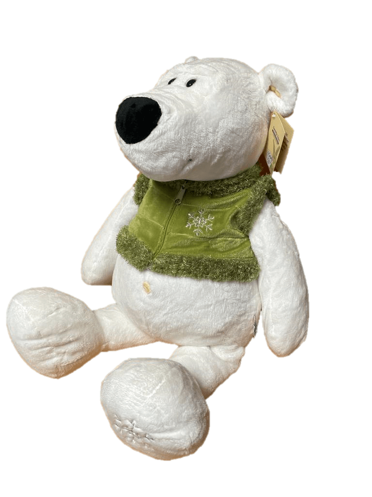 sweety toys eisbär teddybär 65 cm mit weste in blau oder grün grün