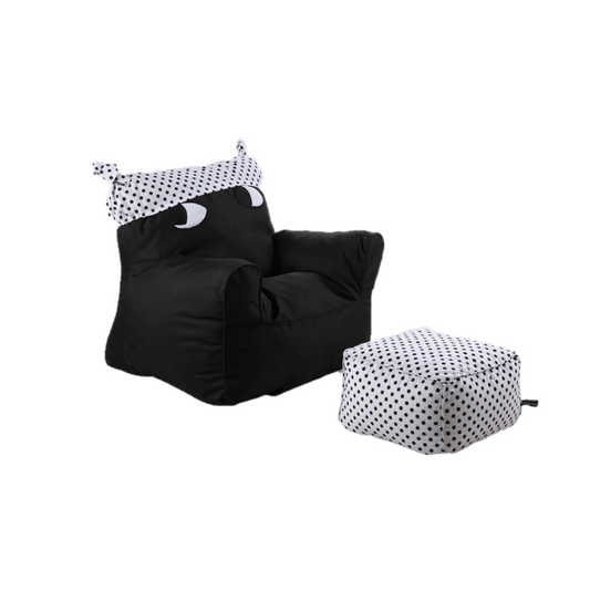 sweety toys 12176 kindersessel set mit hocker schwarz mit weissem hut-indoor/outdoor-waterproof
