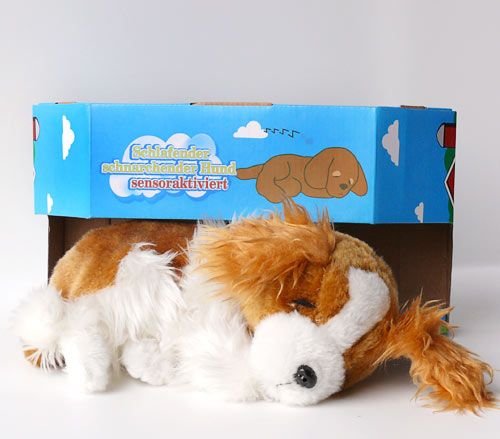 sweety toys 3594 plüschhund liegend, länge ca. 30 cm, sensoraktiv